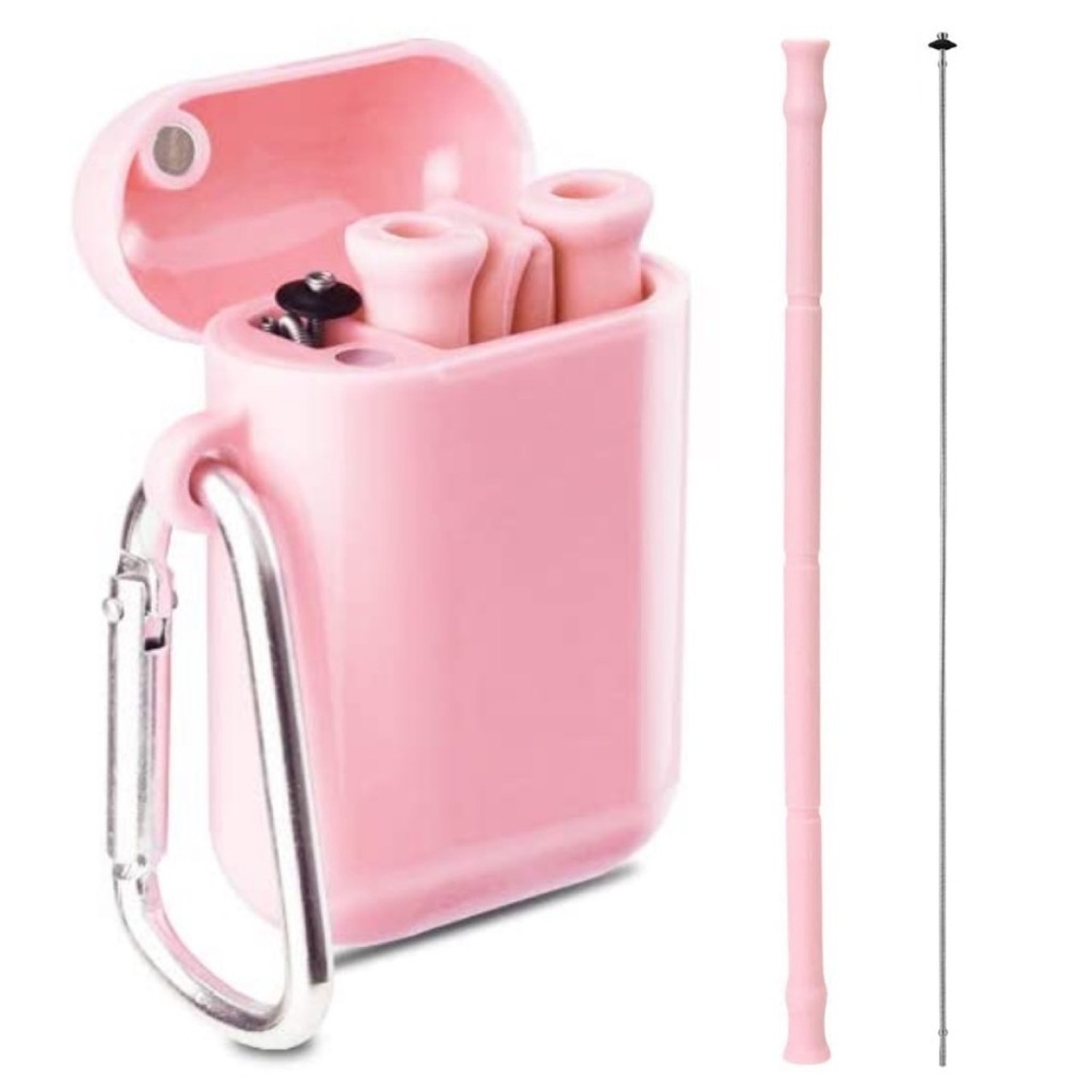 Reusable Silicone Collapsible Straw with Carrying Case - Picture 3 of 16